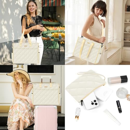 Image of IBFUN Utility Tote Bag with 24 Pockets, Large Teacher Tote for Women with Laptop Compartment, Travel Tote Bag with Zip Top