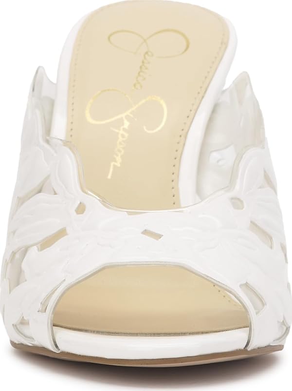 Jessica Simpson Justera Floral High Heel Mule, White, 8.5 by Jessica Simpson - Used condition - Image 2