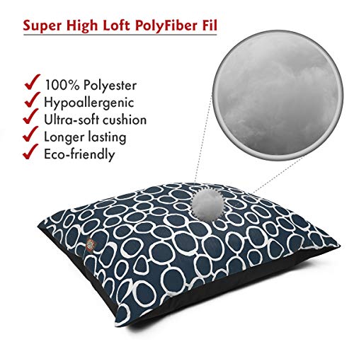 Image of Majestic Pet Rectangle Medium Dog Bed - Washable Non Slip Comfy - Dog Crate Kennel Bed - Medium Breed 35x28 Inch - Fusion Navy
