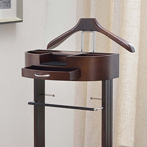 Proman-Products-Crescent-Moon-Valet-Stand-with-Drawer-Top-Tray-Contour-Hanger-Trouser-Bar-Tie-Belt-Hooks-and-Shoe-Rack-VL36546