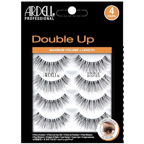 Ardell Double Up 113 Lashes - Maximum Volume and Length False Eyelashes, 4 Pairs, 1 Pack