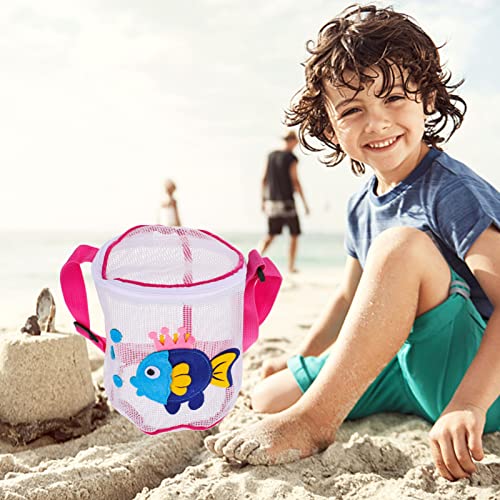 Kisangel Adjustable Zipper Mesh Beach Seashell Bag Portable Carrier for Summer Safe Material for Collecting Seashells and Beach for Boys2