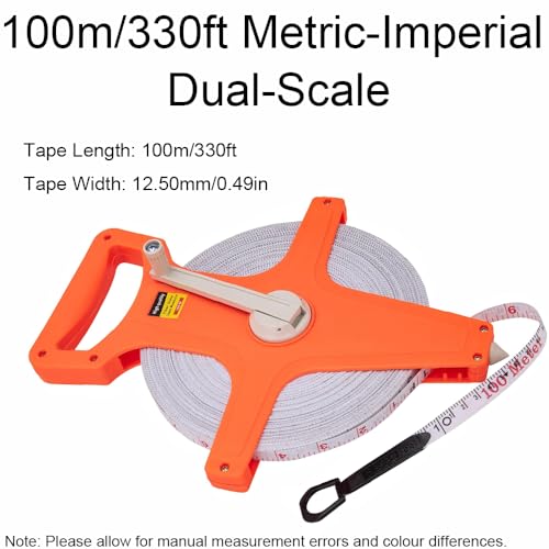2 cintas métricas de fibra de vidrio 100m doble escala miniatura 2