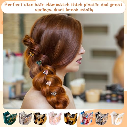 Pinzas pequeñas para cabello gato Crowye 8 piezas miniatura 6