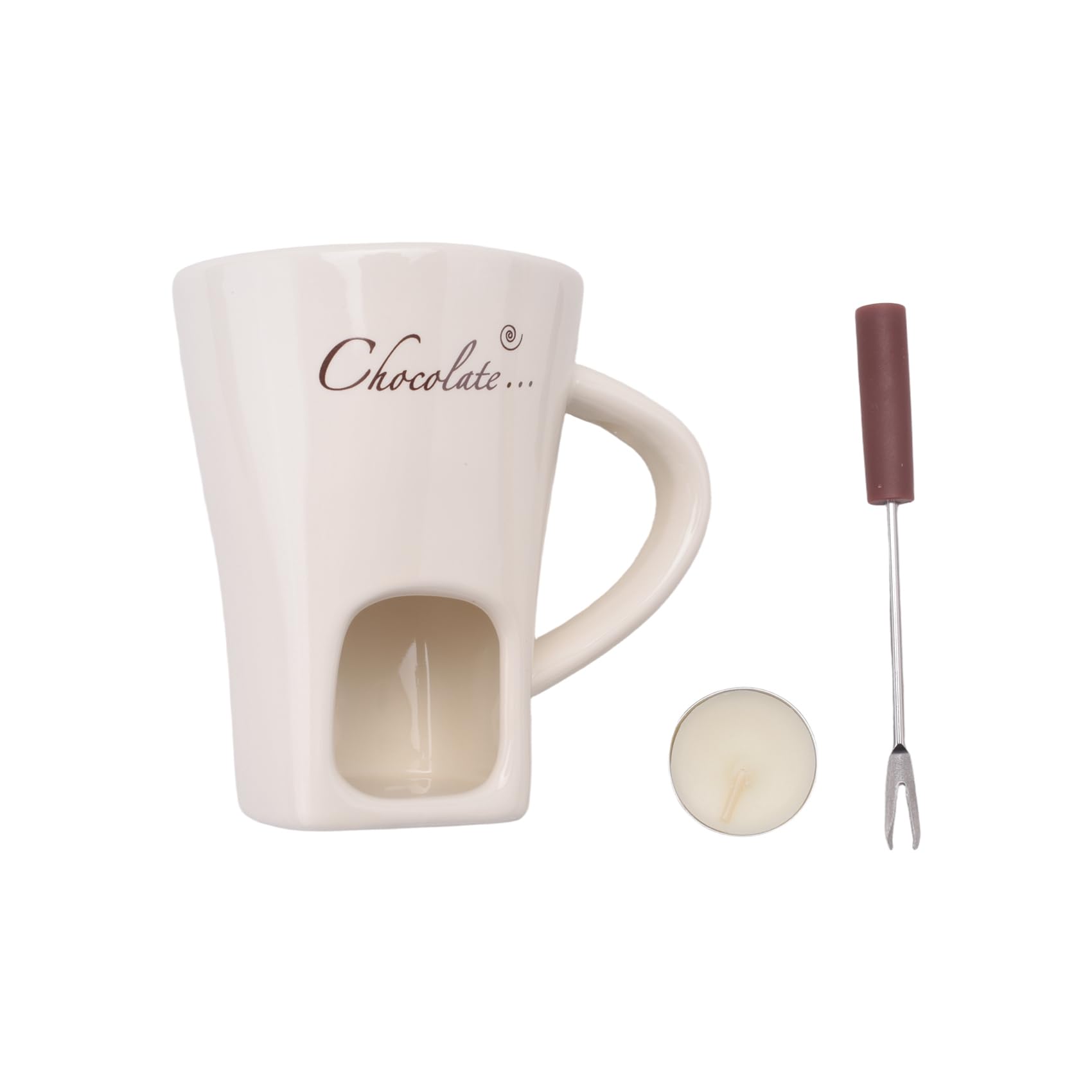 Vjsujehgy Fondue Mug Set Chocolate Cheese Milk Cream Making Set Single Butter Melter Baking Cup Candlestick White