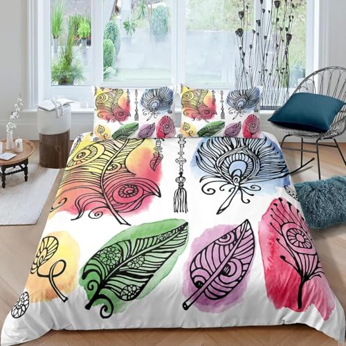 Housse de couette plumes d'animaux 200x200 parure lit microfibre impression 3D - 2