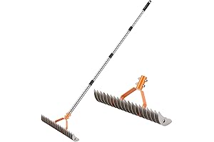 62" Dethatching Rake Tool 19 Double-Sided Tines 15" Lawn Thatch Rake