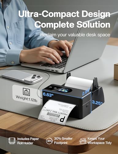 Phomemo PM64D Shipping Label Printer with Touch Screen & Label Holder - image 8