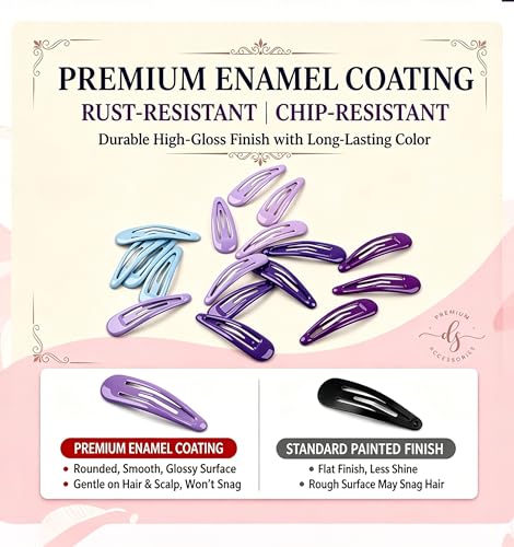 Pinzas para cabello metálicas 25 piezas tonos morados miniatura 3