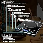 OMEO Portable Induction Cooktop Hot Plate Countertop Burner 1800 Watts Induction Burner with LCD Sensor Touch, LED Display, 10 Temperature Levels, Child Safety Lock, Auto Shutoff Function - Image 5