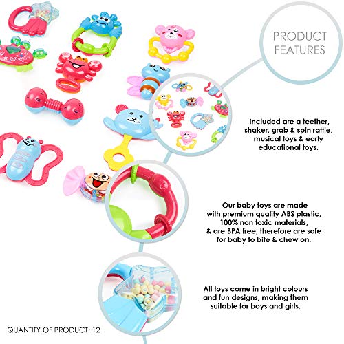 12 Giocattoli sonagli e dentizione Bambino Set di