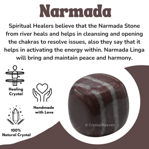 Image of Certified Narmada Shiva Lingam Crystal Healing Tumbled Stone, Natural Polished Crystals for DIY Crafts, Manifestation, Meditation, Pooja Feng Shui and Reiki Healing (30 Grams)