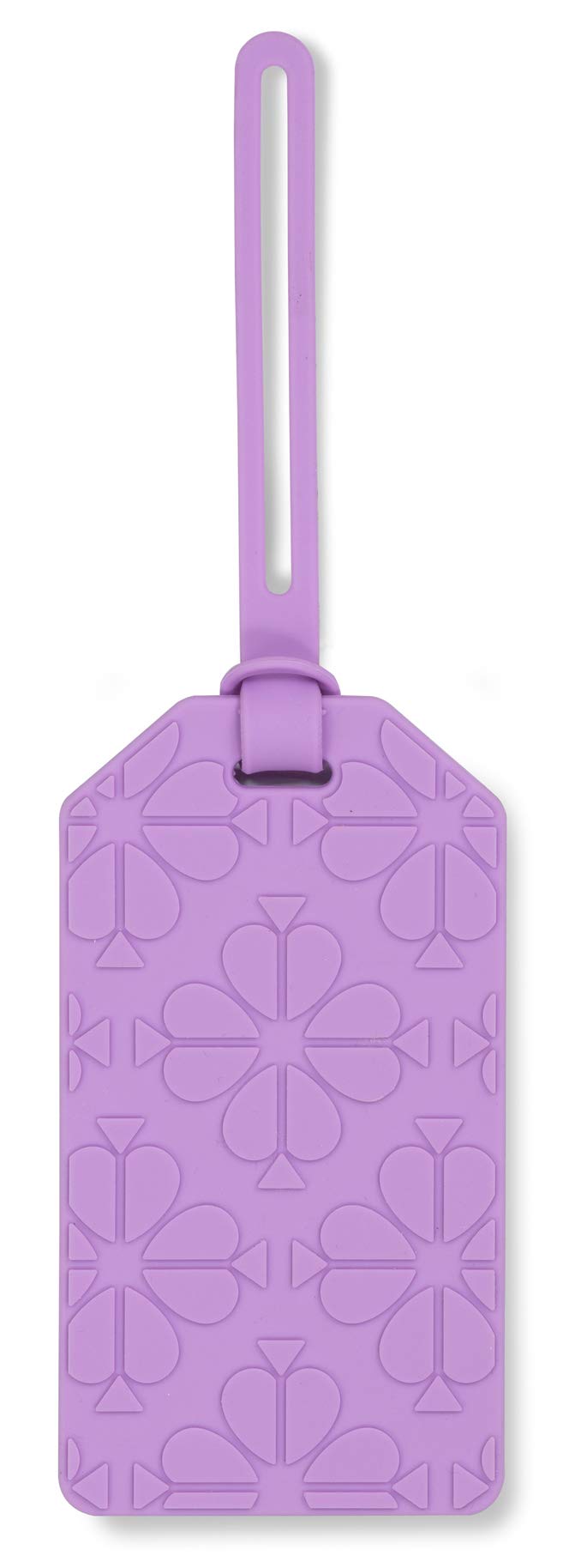 Kate Spade New York Pink Silicone Luggage Tag with Strap, Spade Flower (purple)