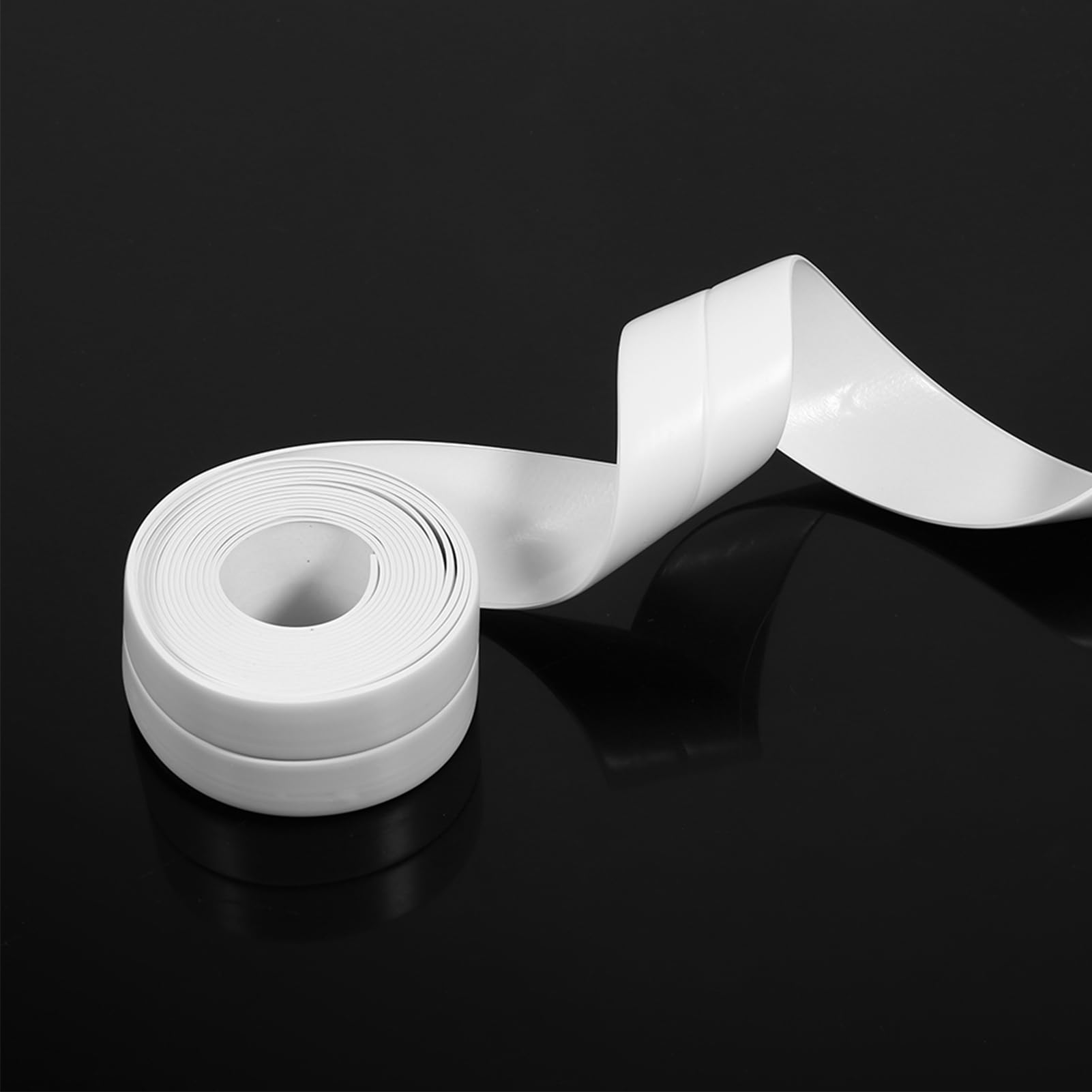 Caulk Tape, White Caulk Tape Toilet Caulk Strip Bathroom Caulk Tape Bathtub Caulking Tape Waterproof Self Adhesive Caulk Tape Shower Caulk Tape, 2Pcs (White,38mm*3.2M)