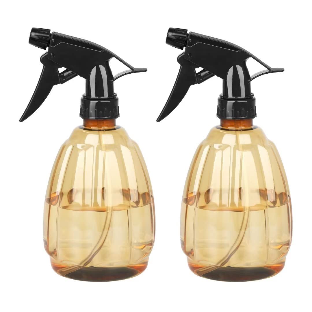 EDATOFLY 2 Pcs 500ml Spray Bottles, Water Spray Bottle Set Plastic Water Spray Bottles with Adjustable Trigger Sprayers, Spray Bottles for Cleaning, Gardening, Plant Misting (Yellow)