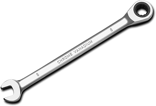 Egofine Llave combinada métrica de trinquete de 0.315 in, llave de engranajes de grado industrial con diseño de 12 puntos, trinquete de 72 dientes,