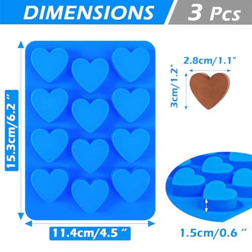 Moule à chocolat en forme de cœur Webake durable en silicone bleu - 4