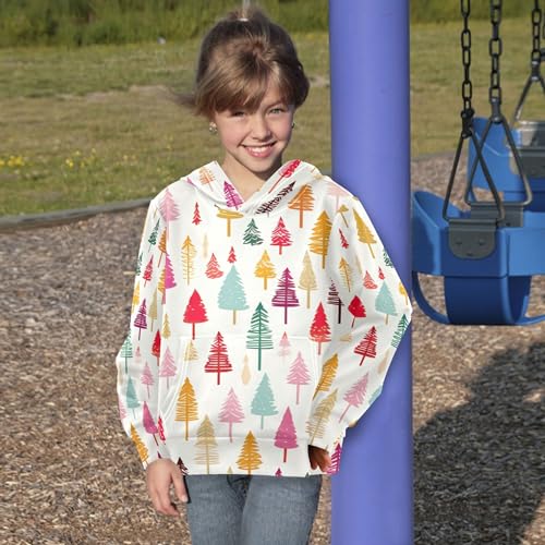 Kids Hoodies Sweaters Christmas Xmas Trees Hooded Sweatshirts with Big Pockets for Boys Girls B04002954