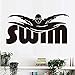 Nageur Stickers Muraux Grande Taille Décor À La Maison Enfants Chambre Tête De Lit Stickers Muraux Vinyle Amovible Creative 3D Murale 90*43Cm