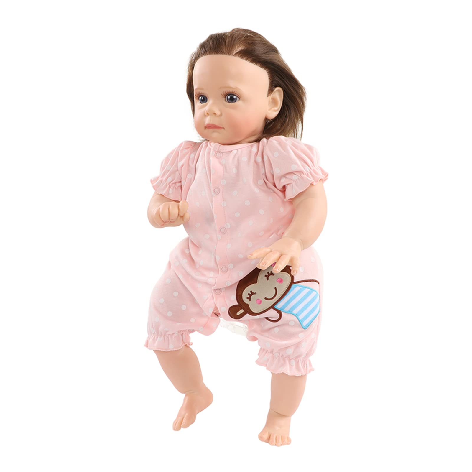 Focket Lalki Reborn, 55 Cm Miękkiego Silikonu, Realistyczne, Realistyczne Noworodka, Lalki Baby, Silikonowe Całe Ciało Reborn ze Smoczkiem i butelką Mleka na Prezent Urodzinowy dla Dzieci i zabawę