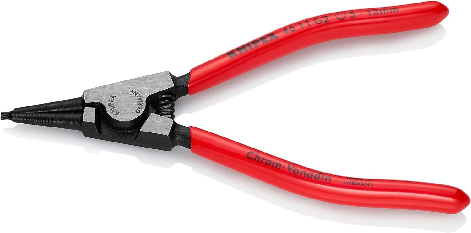 KNIPEX Pinza per anelli di sicurezza per anelli di presa su, 46 11 G2 | alberi rivestiti in resina sintetica 140 mm