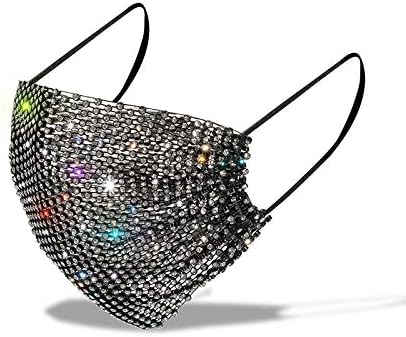 oceansEdge11 Rhinestone Masquerade Mask Washable Bling Face Mask for Women Adult, Sparkly Decorative mascarilla