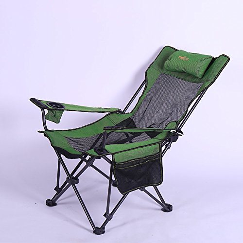 PC CHAIR Portátil Camping Silla Plegable de Camping,Mochilero Reclinables Silla de Descanso con reposapiés-B