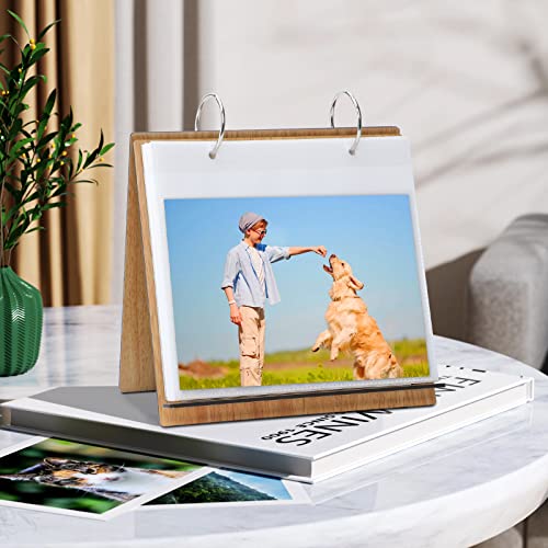 Seehan 5X7 Photo Frame Flip Photo Album 5X7 Pictures On Stand Horizontal For Tabletop Display, With 60 Pvc Pockets #TOP1