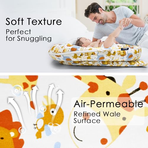 Image of Mexxi Infant Lounger Baby Nest Replacement Cover | Hypoallergenic | Premium | [Fits Dockatot Deluxe+] (Cover Only) (Happy Animals)