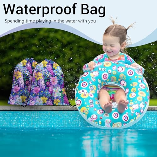 Image of Colorful Wildflowers Painting Grip Bag for Gymnast Purple Small Gymnasts Gymnastics Grip Bag