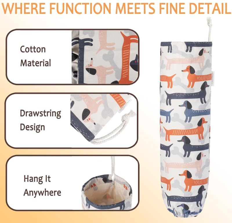 Plastic Bag Holder, Cute Wall Mount Grocery Bag Holder for Plastic Bags