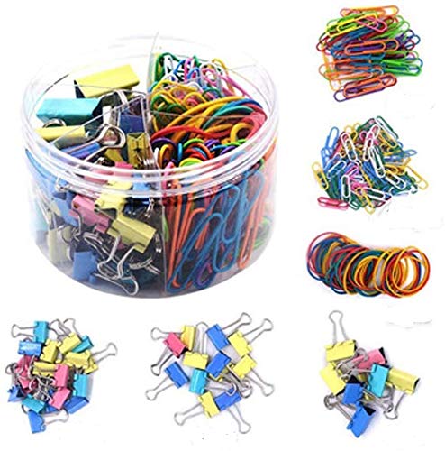 Binder Clips Paper Clips Color Assorted Sizes Paperclips Rubber Bands Paper Clamps 4 Size