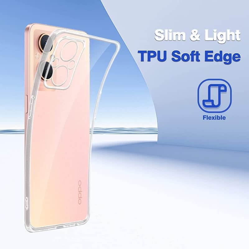 Image of NISHTECH for Oppo F21 Pro 4G, F21S Pro 4G Premium Transparent Hybrid Soft Slim Dust Proof Back Case Cover with Camera Protection
