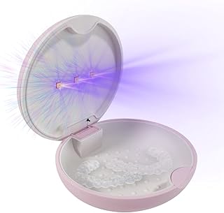 UVC Retainer Case, TARE Case, Compatible with Invisalign, Mouth Guard Case, Dental Braces Case, Slim UVC Case, Battery Powered, Aligner (Light Pink), UVC Mouth Guard Case,