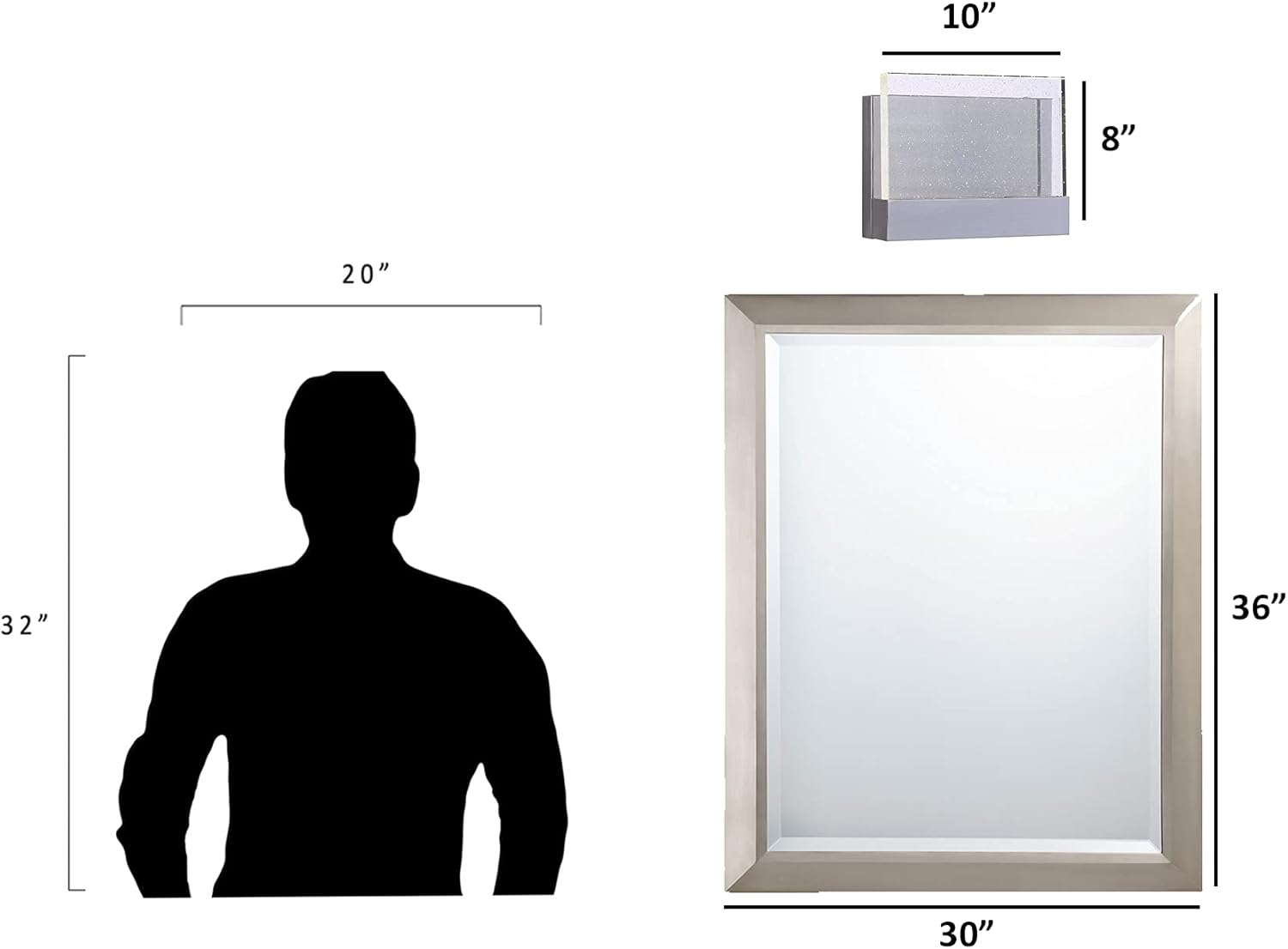 Vivio Lighting Calabria 15-Watt Brushed Nickel 10" Tall Integrated LED Rectangle Wall Sconce with Clear Glass #70271