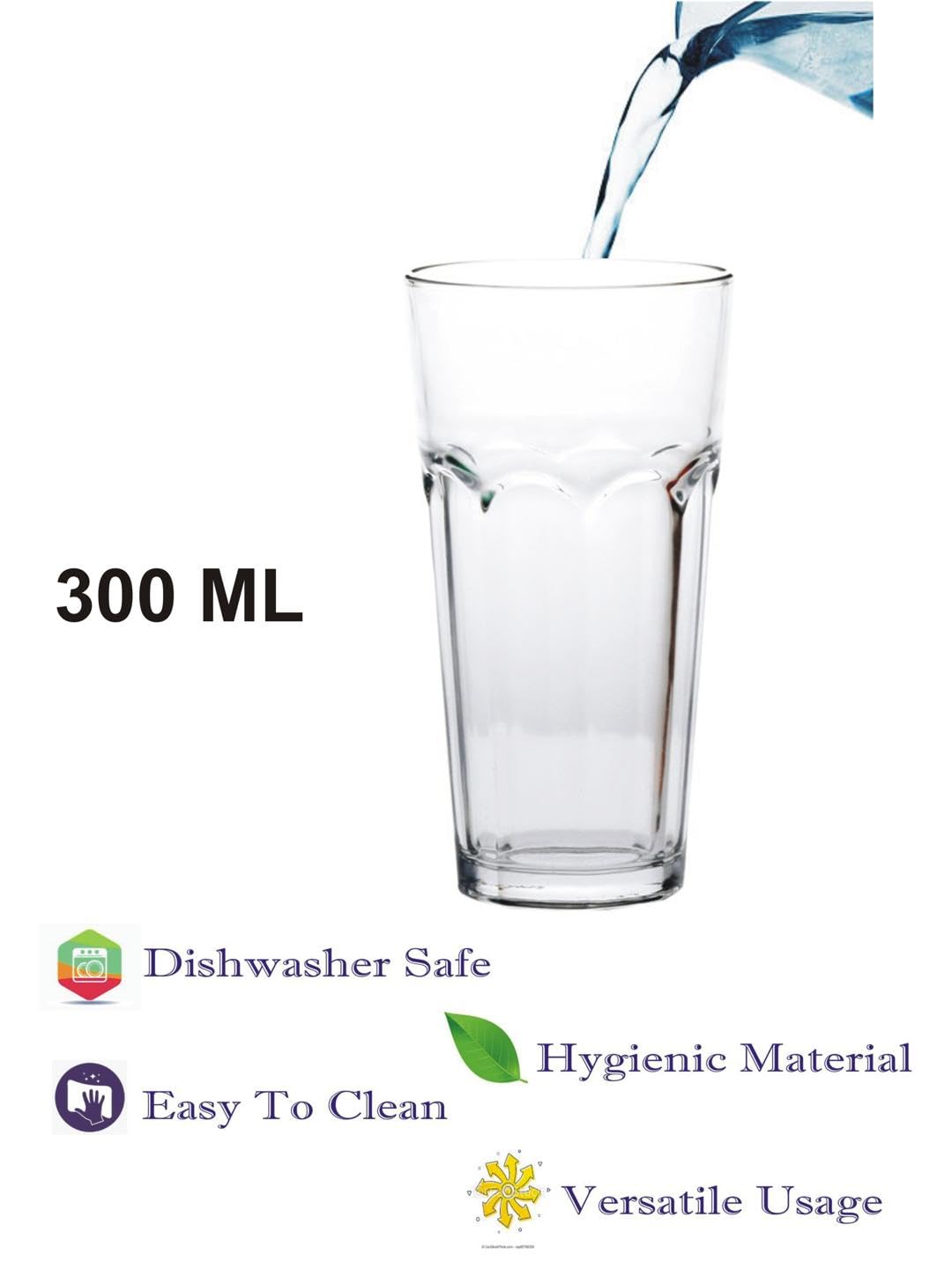 AFAST Party Perfect Tea Glasses for Tea, Coffee, Milk, Green Tea and Other Beverages, Clear, Pack of 6, Size- 7.5 X 7.5 X 14 CM 3