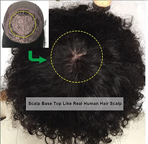 Short Wave Wig with Bangs Human Hair For Women Scalp Base Top Full Machine Made Wig With Bangs Remy Brazilian Wave Wig 200% Density Natural Color 10Inch