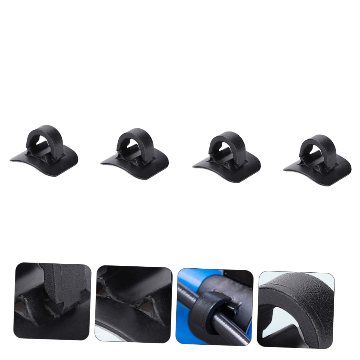 NAMOARLY 4Pcs Bike Brake Cable Guide Clips Shaped Buckle for Road Folding Bikes Durable Tubing Clips for Secure Line Fixation Easy Installation Black