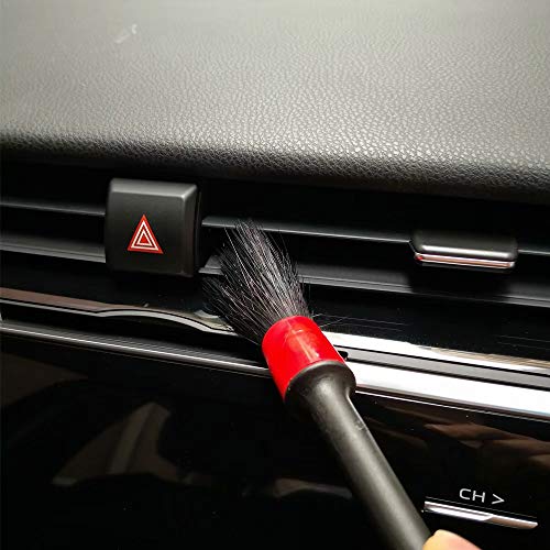 IPELY 5 Pack Detailing Brushes for Cleaning Engines, Wheels, Interior, Dashboard, Leather, Trim, Air Vents, Emblems with Towel - Thumbnail 4