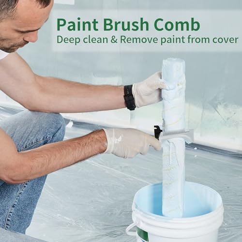 VOOMEY 23PC 18 Inch Paint Roller Kit,18" Paint Bucket, Small Paint Roller Set,Microfiber Paint Roller Covers,Paint Roller Extension Pole,Makes Working on Your Large Painting Projects Easy and Fast - Image 6