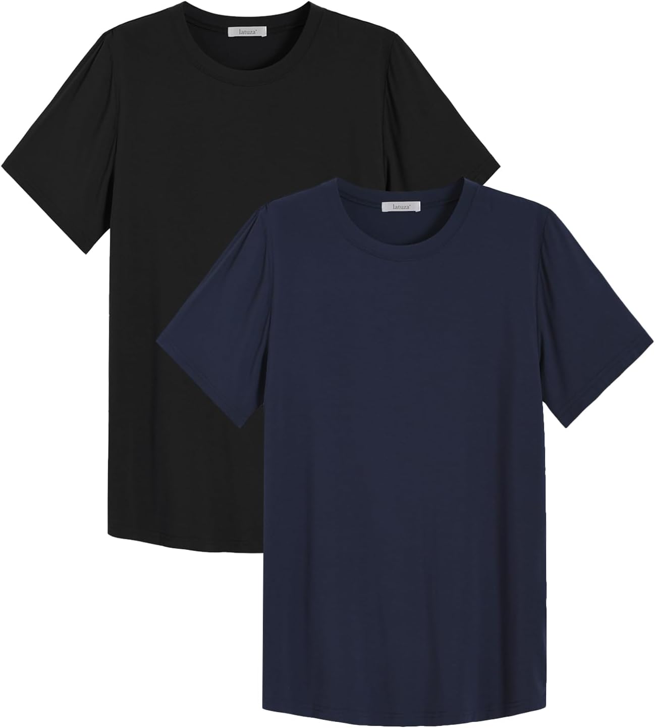 Latuza Men's Bamboo Viscose Cooling T-Shirt Crew Neck Tee Shirt 2 Pack