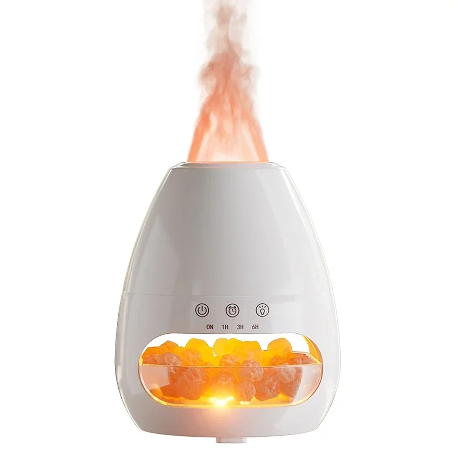 Difusor Aceite Esencial Llama 200ML Lámpara Cristal Sal Roca Difusor Aroma Luz Nocturna Humidificador Ultrasónico de Niebla Silenciosa para Dormitorio Yoga SPA Oficina