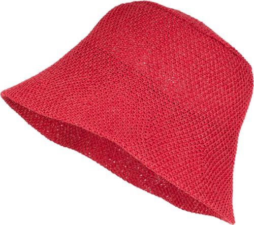 styleBREAKER Damen Papierstroh Sonnenhut | Faltbarer Fischerhut | Leichter Bucket Hat mit Schweißband | Sommerhut mit Krempe als Sonnenschutz für Outdoor Strand Freizeit, Rot styleBREAKER Damen Papierstroh Sonnenhut | Faltbarer Fischerhut | Leichter Bucket Hat mit Schweißband | Sommerhut mit Krempe als Sonnenschutz für Outdoor Strand Freizeit, Rot