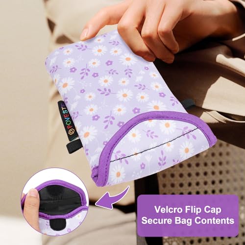 Image of POVESTE Neoprene Cell Phone Sleeve Pouch Case Bag with Crossbody Strap Lanyard for Women, Flap Closure Secure Cell Phone Bag with Pocket for Cards, Cash. (Lalic Daisy)