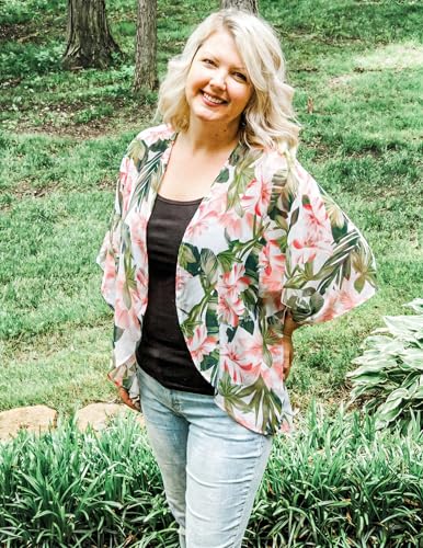 Image of BB&KK Women's Chiffon Kimono Loose Casual Open Front Cover Ups