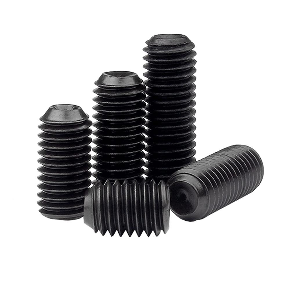 20 Pezzi M8 x 12mm Vite a Esagono Incassato Grano Con Punta a Tazza - Nero Acciaio Legato Bulloni a Testa Esagonale