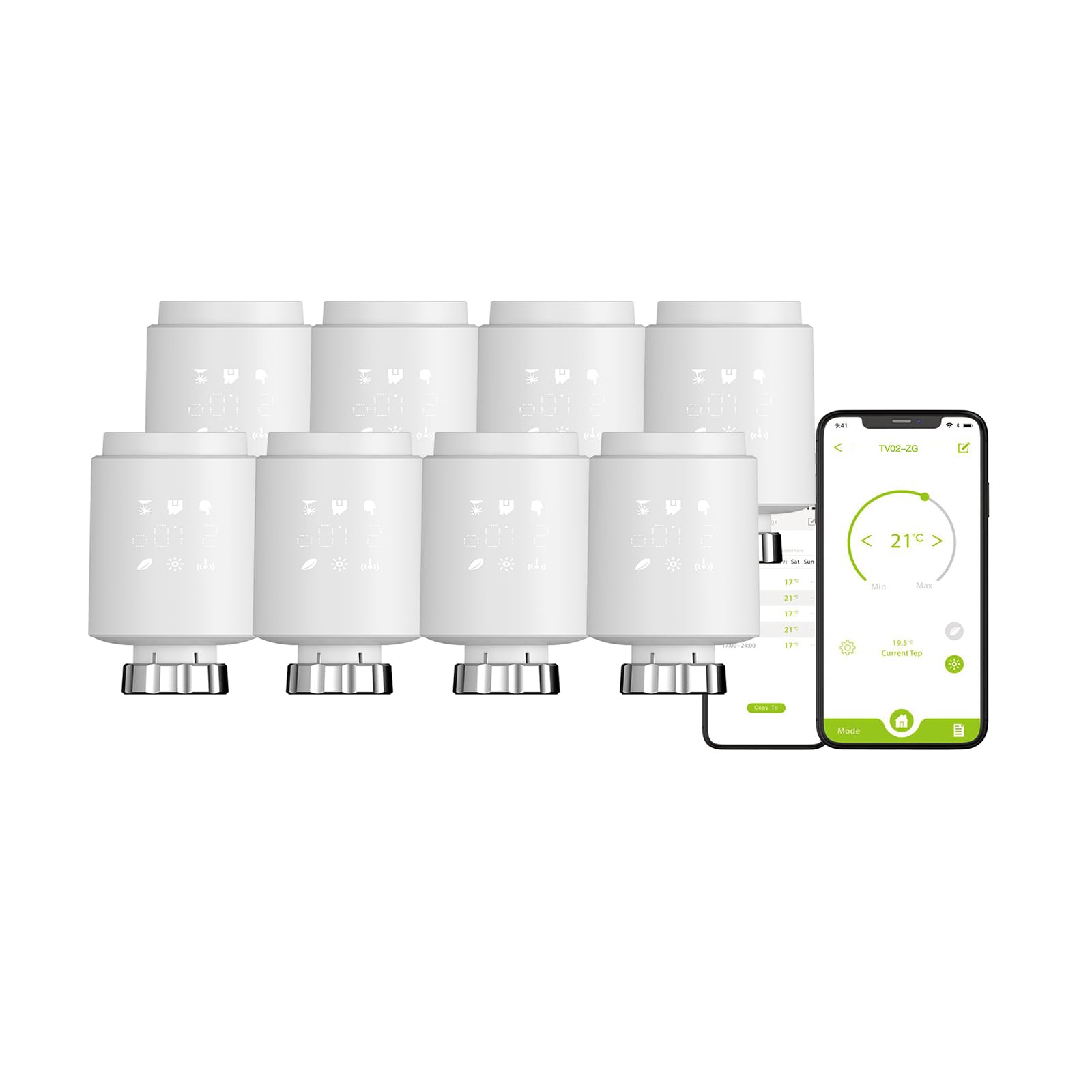 Zigbee termostat zawór chłodnicy, eTRV, rozmiar kompatybilny z większością zaworów, Alexa, Googlehome sterowanie głosowe