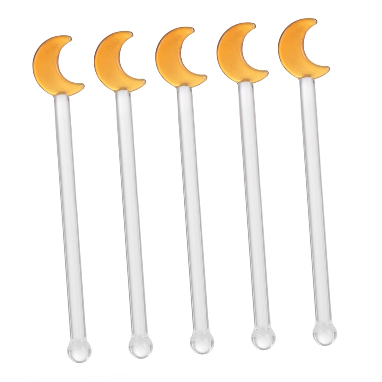 STOBAZA 5Pcs Cocktail Mixer Glass Swizzle Sticks Drink Stirrer for Wine Tea More for Parties Holidays Home Bars Heat Resistant