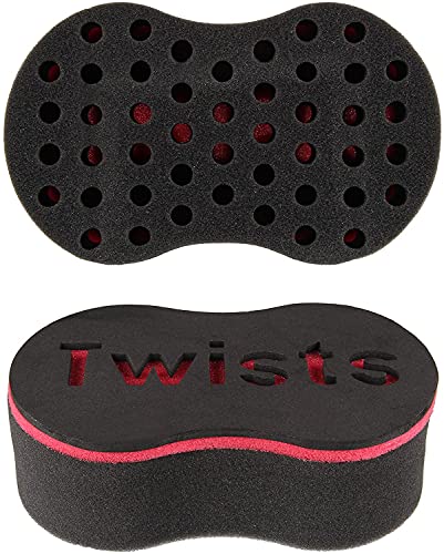 Beauty7 Twist Eponge Afro Cheveux Curl Brosse 2 Pièces Bobines Frisé Vague Mousse Brosse Gel De Blocage Afro Éponge de Brosse à Cheveux Wave Barber Noir...