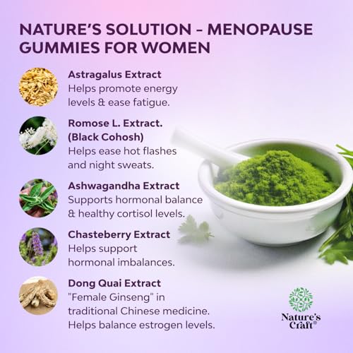 Womens Menopause Gummies with Dong Quai - Menopause Vitamins for Women with Ashwagandha - Holistic Support for Hot Flashes Night Sweats and Mood Swings - Pre & Post Supplements - 60 Count - Image 6